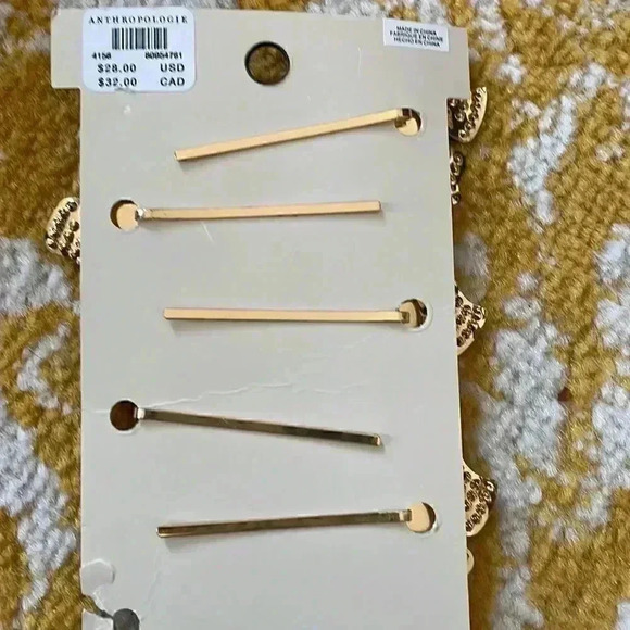 Anthropologie for brass flora crystal bobby pins - Picture 4 of 4